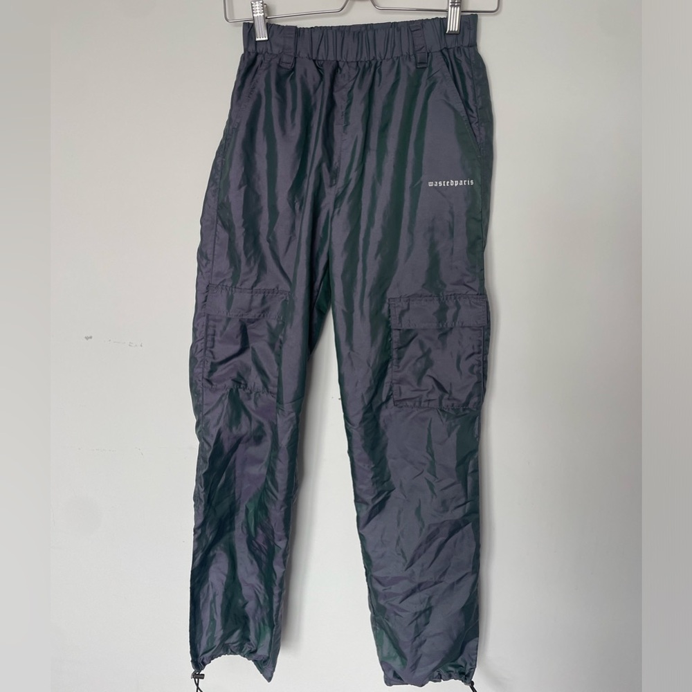 Reflective purple pants